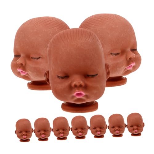 jojofuny 10 Stück Puppenkopfzubehör häkeln Zubehör für Babypuppen Teile Mini unser Puppenköpfe ersetzen handgefertigte Puppenköpfe kreativer Spielzeugkopf Vinyl Coffee von jojofuny
