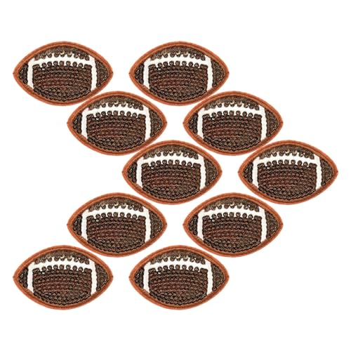 jojofuny 10 Stück Rugby Glitzer Patches Bügelbare Bestickte Applikationen für Kleidung Hüte Jeans und Diy Projekte Langlebig und für von jojofuny