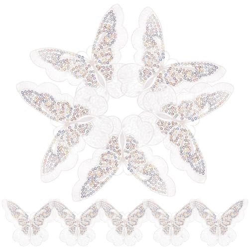 jojofuny 10 Stück Schmetterlings Applikationen Organza Dekorative Flicken für Kleidung Taschen Hüte und Schuhe für DIY Reparaturen und Verschönerungen von jojofuny