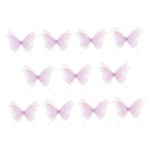 jojofuny 10 Stück Schmetterlings Patches Organza Diy Applikationen für Kleidung und Haaraccessoires zum Aufbügeln oder Nähen für Designs und Reparaturen von jojofuny