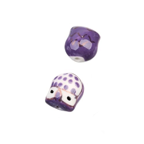 jojofuny 10 Stück Schmuckherstellungsperlen Perlen Keramik DIY Keramikperlen Lose Perlen DIY Perlen Ornament Lila von jojofuny