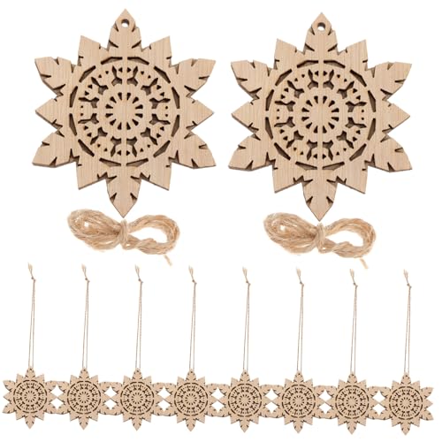 jojofuny 10 Stück Schneeflocken Holzanhänger Holzscheiben für DIY Basteln Weihnachtsbaumschmuck Weihnachtsdeko Ornamente zum Selbstgestalten Langlebig und Leicht für Weihnachtsfeiern und jojofuny 10 Stück Schneeflocken Holzanhänger Holzscheiben für DIY Basteln Weihnachtsbaumschmuck Weihnachtsdeko Ornamente zum Selbstgestalten Langlebig und Leicht für Weihnachtsfeiern und von jojofuny