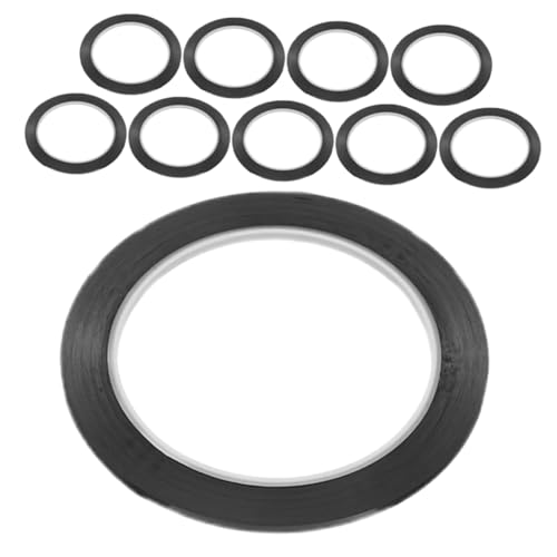 jojofuny 10 Stück Schwarzes Klebeband whiteboard klebeband whiteboard zubehör Whiteboard-Klebeband Whiteboard-Zubehör Nadelstreifenband für Whiteboards Feinband das Haustier Black von jojofuny