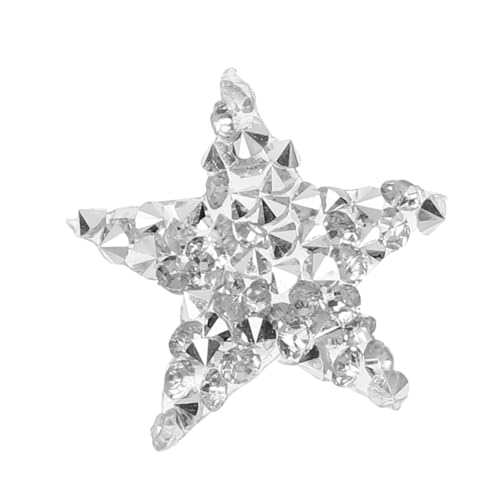 jojofuny 10 Stück Strassharz Stofftuch Patch gestickte Aufnäher Aufkleber Pentagramm Strasssteine ​​für Handwerk Flecken nähen Sterling Kleidung Verzerrungen Stern Klebstoff Kunst Silber von jojofuny