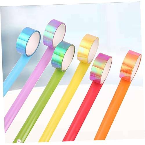 jojofuny 10 Stück Teiliges Bunte Glänzende Klebebänder Dekoratives Masking Tape für Diy Bastelarbeiten Scrapbooking Geschenkverpackung Farbenfrohes Haftendes Klebeband von jojofuny