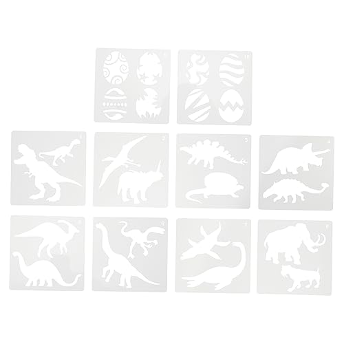 jojofuny 10 Stück Teiliges Dinosaurier Malvorlagen aus Wiederverwendbaren Waschbaren Kunststoffschablonen für Erwachsene Schadstofffrei Langlebig für DIY Bastelprojekte Wandkunst und jojofuny 10 Stück Teiliges Dinosaurier Malvorlagen aus Wiederverwendbaren Waschbaren Kunststoffschablonen für Erwachsene Schadstofffrei Langlebig für DIY Bastelprojekte Wandkunst und von jojofuny