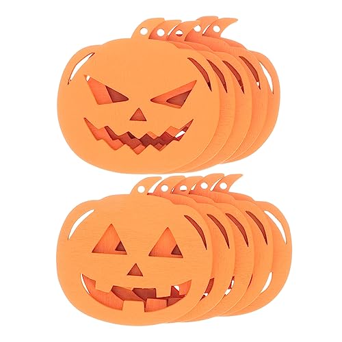 jojofuny 10 Stück Teiliges Halloween Holz Deko mit Kürbisanhängern aus Hochwertigem Geruchlosem Holz DIY Bastelset für Fördert Kreativität und Hand Augen Koordination Vielseitig Einsetzbar von jojofuny