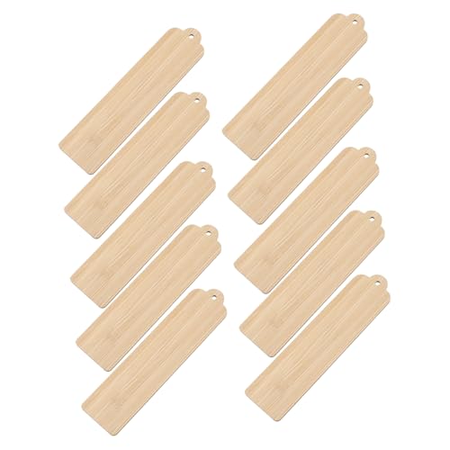 jojofuny 10 Stück Teiliges Holz Lesezeichen zum Basteln mit Blanko Holzanhänger für DIY Partydekoration Bemalbare Holzplatten für Schüler Leser Handarbeit und Personalisierte Geschenke von jojofuny