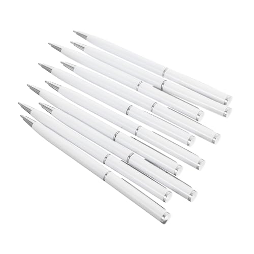 jojofuny 10 Stück Teiliges Metallic Kugelschreiber mit Drehmechanismus Langlebige Metall Kugelschreiber für Business und Büro Reibungsloses Schreiben Schwarzer Tintenroller für Meetings und von jojofuny