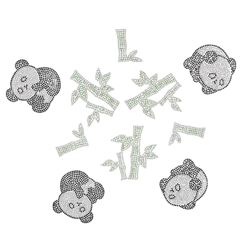 jojofuny 10 Stück Teiliges Panda Patches mit Strass und Stickerei Selbstklebend Aufbügeln Cartoon Applikationen für DIY Kleidung Rucksäcke Hüte Jacken Kreative Stoffdekoration von jojofuny