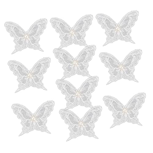 jojofuny 10 Stück Teiliges Schmetterlings Spitzenapplikationen mit Hohlem Zweilagigem Design und Perlenverzierung Bestickte Diy Aufnäher zum Aufnähen für Individuelle Kleidung und jojofuny 10 Stück Teiliges Schmetterlings Spitzenapplikationen mit Hohlem Zweilagigem Design und Perlenverzierung Bestickte Diy Aufnäher zum Aufnähen für Individuelle Kleidung und von jojofuny