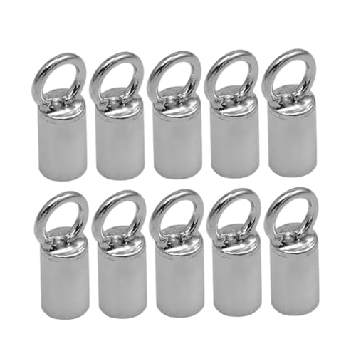 jojofuny 10 Stück Teiliges Silber Endkappen für Lederband und Kordel Langlebige Schmuckverbinder mit Schlaufe für Halskette Armband Schlüsselanhänger und DIY Schmuckherstellung jojofuny 10 Stück Teiliges Silber Endkappen für Lederband und Kordel Langlebige Schmuckverbinder mit Schlaufe für Halskette Armband Schlüsselanhänger und DIY Schmuckherstellung von jojofuny