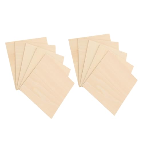 jojofuny 10 Stück Teiliges Unbehandelte Holzplatten aus Lindenholz für DIY Bastelholz Rohlinge Glatte Oberfläche zum Bemalen Gravieren Brandmalerei und Holzhandwerk von jojofuny