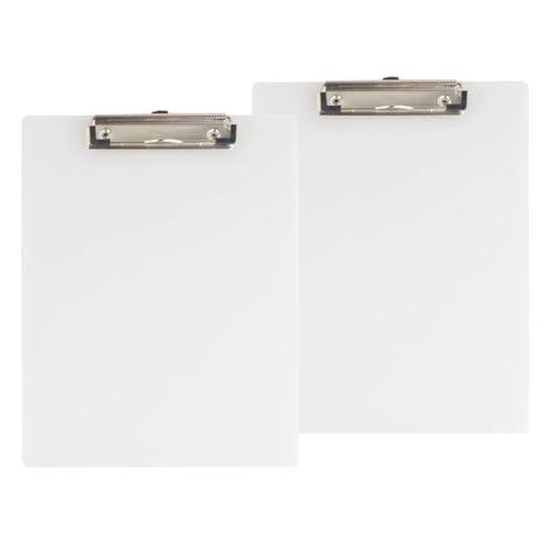 jojofuny 10 Stück Transparent Klemmbrett Pack Schreibunterlage mit Metallclip für Büro Schule und Zuhause Sortieren von Dokumenten und Notizen von jojofuny