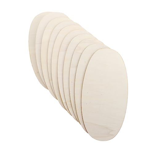 jojofuny 10 Stück Unbearbeitete Holzscheiben für Diy Bastelarbeiten Ovale Holzpendants für Dekorationen und Kreative Projekte Zuhause von jojofuny