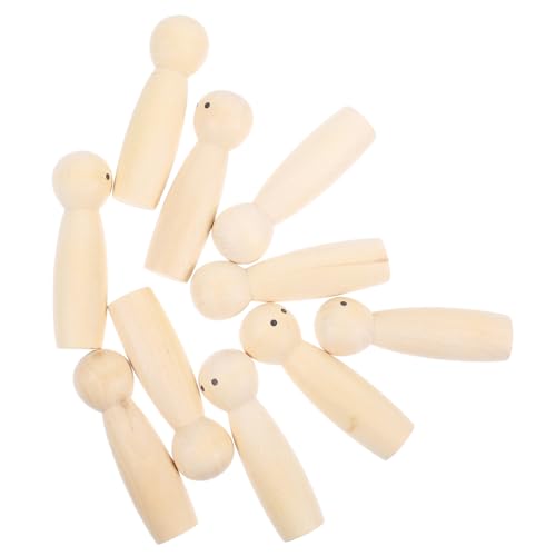 jojofuny 10 Stück Unbemalte Holzfiguren für DIY Bastelbedarf Unvollendete Peg Puppen zum Bemalen Holzspielzeuge für Kunstprojekte und Dekoration jojofuny 10 Stück Unbemalte Holzfiguren für DIY Bastelbedarf Unvollendete Peg Puppen zum Bemalen Holzspielzeuge für Kunstprojekte und Dekoration von jojofuny