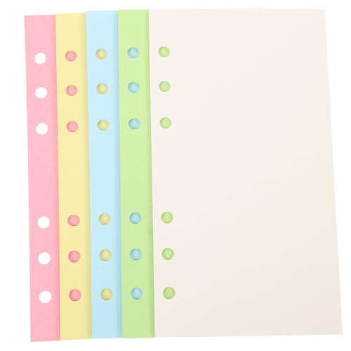 jojofuny 100 Blatt Blanko Nachfüllpapier Gelocht Farbiges Ringbuch loose leaf papier Glattes Schreibpapier für Planer Notizblock und Büro Geeignet für Studenten und Berufstätige von jojofuny