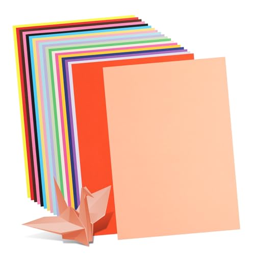 jojofuny 100 Blatt Buntes Origami buntpapier dekoratives Papier kreativpapier papierbasteln kartenpapier Origami -Papier farbiges Baupapier machen Pastellpapier bunt Farbiges Kartonpapier von jojofuny