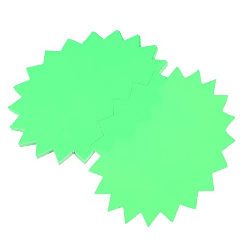 jojofuny 100 Blatt Fluoreszierende Preisschilder Selbstklebende Beschreibbare Preisetiketten Explosion Form für Einzelhandel und Supermärkte Grün À von jojofuny