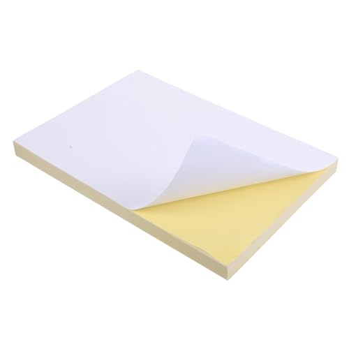 jojofuny 100 Blatt Selbstklebende Druckpapier Etiketten Bedruckbares Stickerpapier für Büro und Schule Vielseitige Verwendung Hochwertige Verarbeitung für von jojofuny