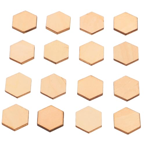 jojofuny 100 Stück Buchenholz Sechseckige Holzornamente DIY Bastelmaterial Für Hochzeit Geburtstag Weihnachtsdeko Natürliche Holzformen Holzverzierung von jojofuny