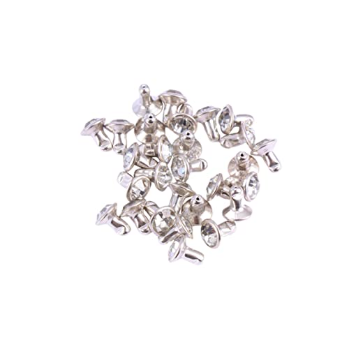 jojofuny 100 Stück Bunte Diamant Schmucksteine Hochwertige Strassverzierung für Bekleidungsaccessoires und Diy Schmuckdesign Silikonrand Weißer Diamant von jojofuny