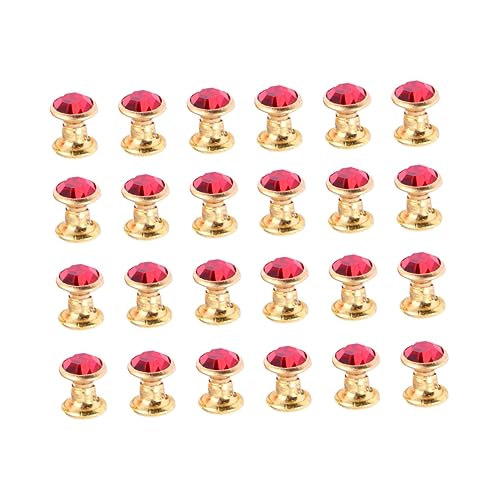jojofuny 100 Stück Bunte Strasssteine für Schmuckdesign Schnittqualität Metallzubehör für Bekleidungsdekoration Roter Diamant mit Goldenem Rand von jojofuny