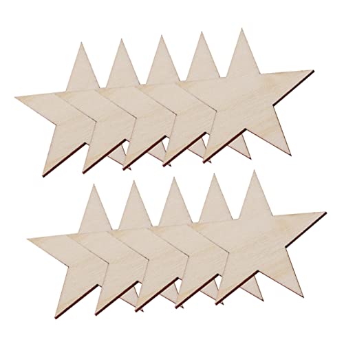 jojofuny 100 Stück DIY Holzsterne für Kreative Bastelprojekte Fünfzackige Holzscheiben zum Bemalen für Weihnachtsdekoration Packung von jojofuny