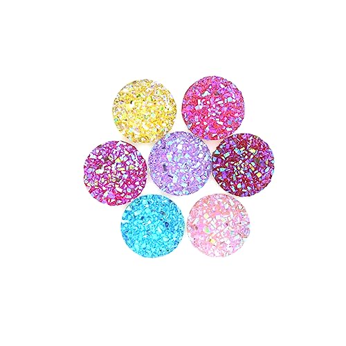 jojofuny 100 Stück Flache Runde Resin Cabochons Bunte DIY Schmucksteine für Haarspangen Handyhüllen Basteln Dekoration Zubehör Zufällige Farbe Zufällige Farbe von jojofuny