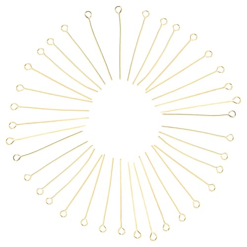 jojofuny 100 Stück Goldene Edelstahl Ösennadeln für DIY Ohrringe Armbänder Schmuckherstellung Langlebige Kettelstifte für Perlen Verbindung und Basteln von Halsketten von jojofuny