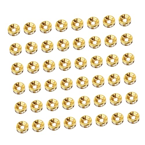 jojofuny 100 Stück Goldene Rondelle Spacer Perlen mit Klarem Kristall Funkelnde Schmuckperlen für DIY Armbänder Großzügige Menge für Bastelprojekte und Auffädeln Strahlender für jojofuny 100 Stück Goldene Rondelle Spacer Perlen mit Klarem Kristall Funkelnde Schmuckperlen für DIY Armbänder Großzügige Menge für Bastelprojekte und Auffädeln Strahlender für von jojofuny