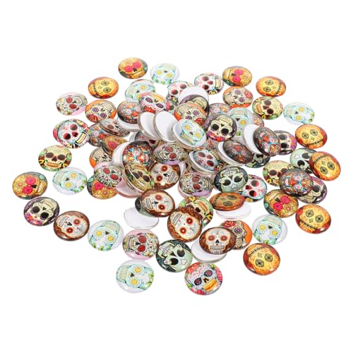 jojofuny 100 Stück Halloween Schädel Glas Cabochons Bunte Flachrückige Schmucksteine DIY Basteln Zubehör für Halloween Deko und Schmuckgestaltung jojofuny 100 Stück Halloween Schädel Glas Cabochons Bunte Flachrückige Schmucksteine DIY Basteln Zubehör für Halloween Deko und Schmuckgestaltung von jojofuny