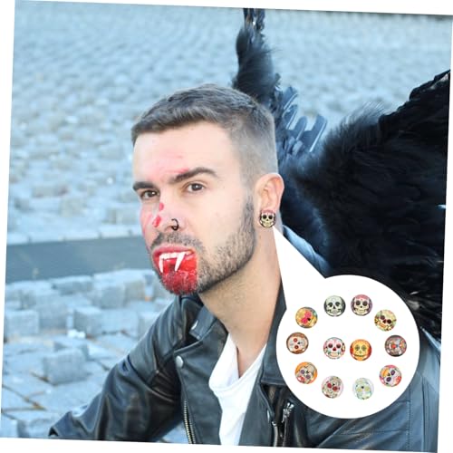 jojofuny 100 Stück Halloween Totenkopf Glas Cabochons Flach Rückseite Zeitglas Mosaiksteine für Schmuckherstellung DIY Bastelbedarf jojofuny 100 Stück Halloween Totenkopf Glas Cabochons Flach Rückseite Zeitglas Mosaiksteine für Schmuckherstellung DIY Bastelbedarf von jojofuny