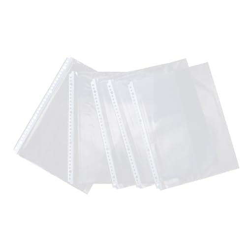 jojofuny 100 Stück Innentasche Für Ordner Büro Binder-beutel Mit Losen Blättern Ordner Löschen Übersichtliche Ordner Datei Durchsichtige Einbandhüllen A4-ordnerhüllen Plastik Transparent von jojofuny