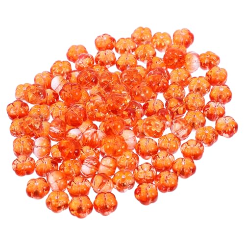 jojofuny 100 Stück Kürbisperlen Orange DIY Schmuckperlen für Kreative Schmuckherstellung Stabile Langlebige Bastelperlen für Armbänder Charms Zubehör von jojofuny