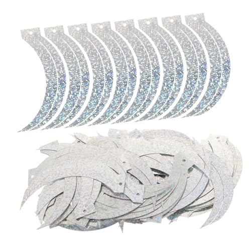 jojofuny 100 Stück Lose Pailletten zum Basteln Schillernde Silberne PVC Schmuckperlen mit Dekorative Kleidung Pailletten für DIY Handwerk Nähen Schmuck Textilverzierung von jojofuny