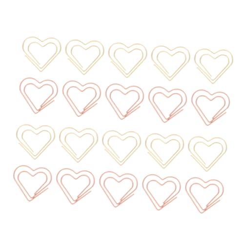 jojofuny 100 Stück Love Paperclip Lesezeichen Büroklammer Clips Heart klein geformt beschichtet Student Metallpapierklammern Liebe herzförmige Papierklammern Mini -Papierclips Überzug von jojofuny