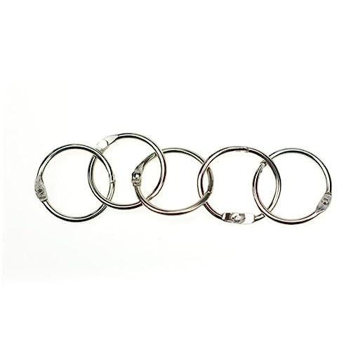 jojofuny 100 Stück Metall Ringe für Loose Leaf Binder DIY Karteikarten Ringe Schlüsselring für Fotoalben Scrapbooking Handwerk Silberfarben von jojofuny