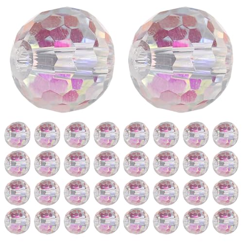 jojofuny 100 Stück Mini-Glasperlen, transparent – facettierte Glasperlen zum Schmuckbasteln – facettierte, transparente, runde Anhänger für Armbänder, Halsketten und zum Auffädeln jojofuny 100 Stück Mini-Glasperlen, transparent – facettierte Glasperlen zum Schmuckbasteln – facettierte, transparente, runde Anhänger für Armbänder, Halsketten und zum Auffädeln von jojofuny
