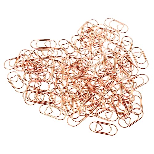 jojofuny 100 Stück Mini Herz Büroklammern Dekorative Klammern aus Metall Roségold für Dokumente Notizen und Kreative Projekte Praktische Kleine Clips für Schule und Büro von jojofuny