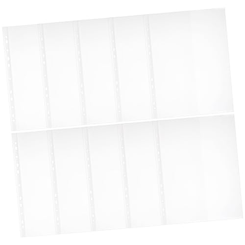 jojofuny 100 Stück Schutzfilm Ordner wiederverwendbar Löcher Taschen lose Mini Fotoseitenschutz klarer Seitenschutz Plastik-Losblattseiten transparente Aktenhalter Beschützer melden pp von jojofuny