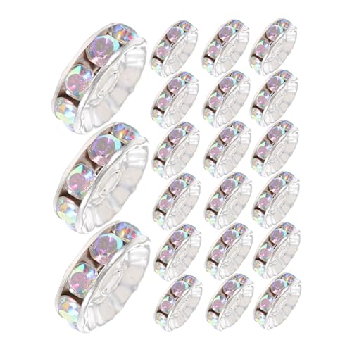 jojofuny 100 Stück Strass Perlen für Schmuckherstellung Große Loch Abstandshalter für Armbänder Funkelnde für Kreative Bastelprojekte jojofuny 100 Stück Strass Perlen für Schmuckherstellung Große Loch Abstandshalter für Armbänder Funkelnde für Kreative Bastelprojekte von jojofuny