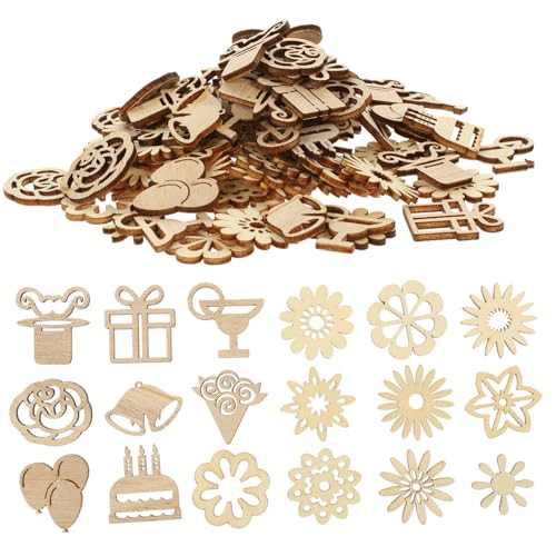 jojofuny 100 Stück Teiliges DIY Holzscheiben Glatte Kanten Kinderfreundlich zum Bemalen und Basteln Vielseitige Holzplatten für Kreative Kinderhandwerke Geeignet für Weihnachtsdeko Fenster von jojofuny