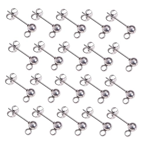 jojofuny 100 Stück Teiliges DIY Ohrschmuck aus Hochwertigem Silberne Runde Ohrstecker mit Offenem Ring Schmuckzubehör für Ohrringe Langlebig und Kreativ für Damen und Herren jojofuny 100 Stück Teiliges DIY Ohrschmuck aus Hochwertigem Silberne Runde Ohrstecker mit Offenem Ring Schmuckzubehör für Ohrringe Langlebig und Kreativ für Damen und Herren von jojofuny