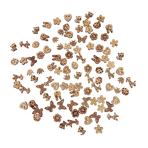 jojofuny 100 Stück Teiliges Holzknöpfe für Babybekleidung Runde DIY Knöpfe mit Glatter Oberfläche Praktische und Liebevolle Holzdekorationen zum Nähen und Basteln Naturfarbene Knöpfe für von jojofuny