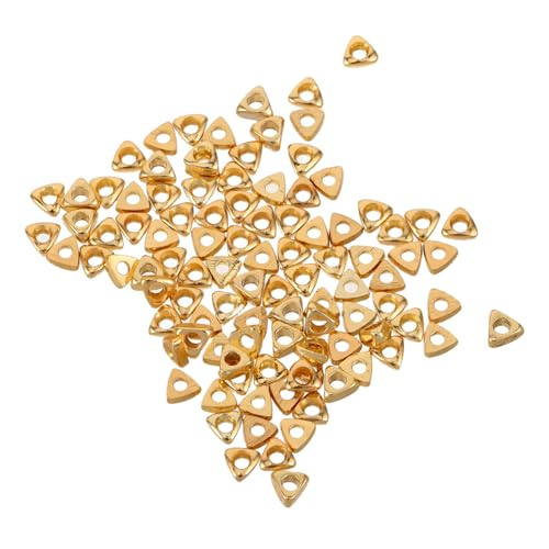 jojofuny 100 Stück Vergoldete Perlen Schmuckperlen aus Metall Schmuck Handwerk Perlen Zubehör für Halsketten und Armbänder Abstandshalter DIY Kupfer Golden von jojofuny