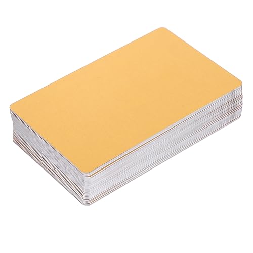 jojofuny 100 Stück Visitenkarte aus Metall Blankokarten aus Aluminium graviert Kartenrohlinge leere Karten Masse Namenskarten Namensschild aus Metall Visitenkarten Aluminiumlegierung Golden von jojofuny
