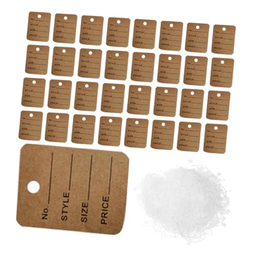 jojofuny 1000 Stück Kraftpapier Preisetiketten mit Schnur Beschreibbare Hängeetiketten für Kleidung Schmuck und Merchandise Langlebig Personalisierbar und Vielseitig Einsetzbar für von jojofuny