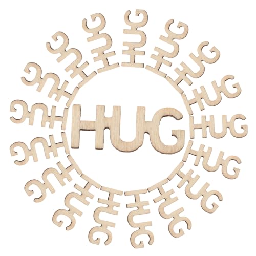 jojofuny 100Stücke Holz Buchstaben Hug Cutouts Deko für Hochzeiten und DIY Projekte Leicht zu Transportieren Lagern Hochwertigem Holz Glatt von jojofuny