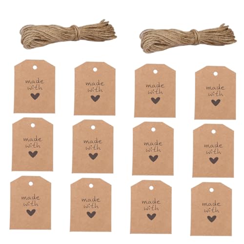 jojofuny 100Stücke Kraftpapier Geschenkanhänger Wunderschöne DIY Wunschetiketten für Backen Verpackung und für Dekoration und Kreative Projekte von jojofuny